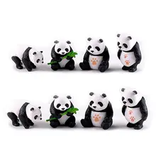 Миниатюрные полимерные панды садовые растения цветочный горшок бонсай украшение кукольного домика