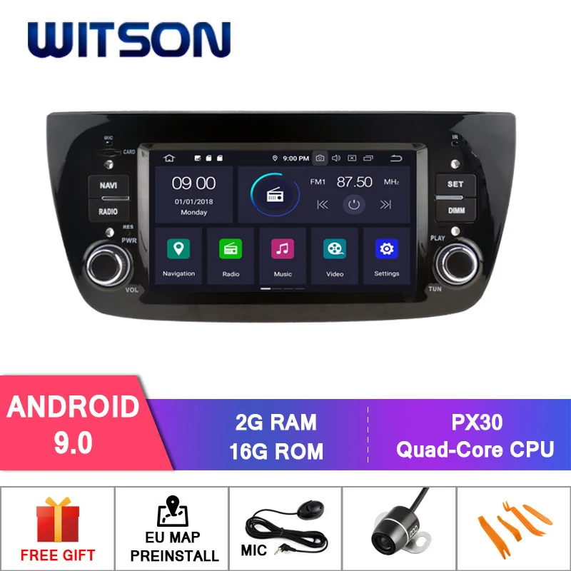 WITSON Android 9,0 Восьмиядерный PX5 автомобильный dvd-плеер для Fiat DOBLO ips экран 4 ГБ ОЗУ 64 Гб ПЗУ Автомобильная gps навигация - Цвет: PX30 16GB ROM