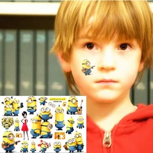 New Minions Child Temporary Flash Tattoo Body Art Sticker 1 Sheet 17*10cm Toy Tatoo Waterproof Tatto EN71 Quality FREE SHIPPING