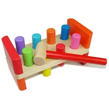 Игры для детей игрушки Дерево 3D головоломки Рано деревянный молоток скамейке фунт колышек образовательных малышей игрушки для детей ME2944H