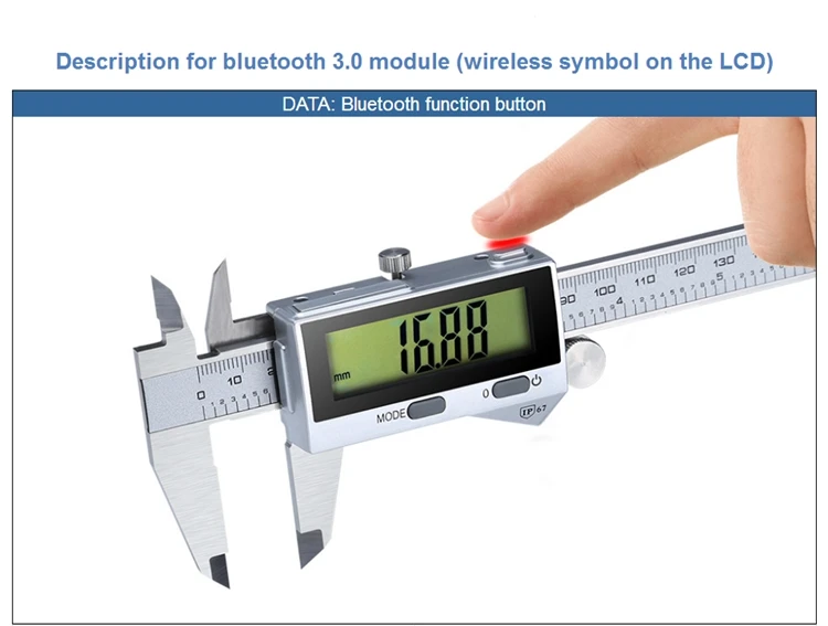 0-300 мм IP67 Bluetooth электронный цифровой штангенциркуль из нержавеющей стали 12 дюймов lcd водонепроницаемый точный штангенциркуль микрометр