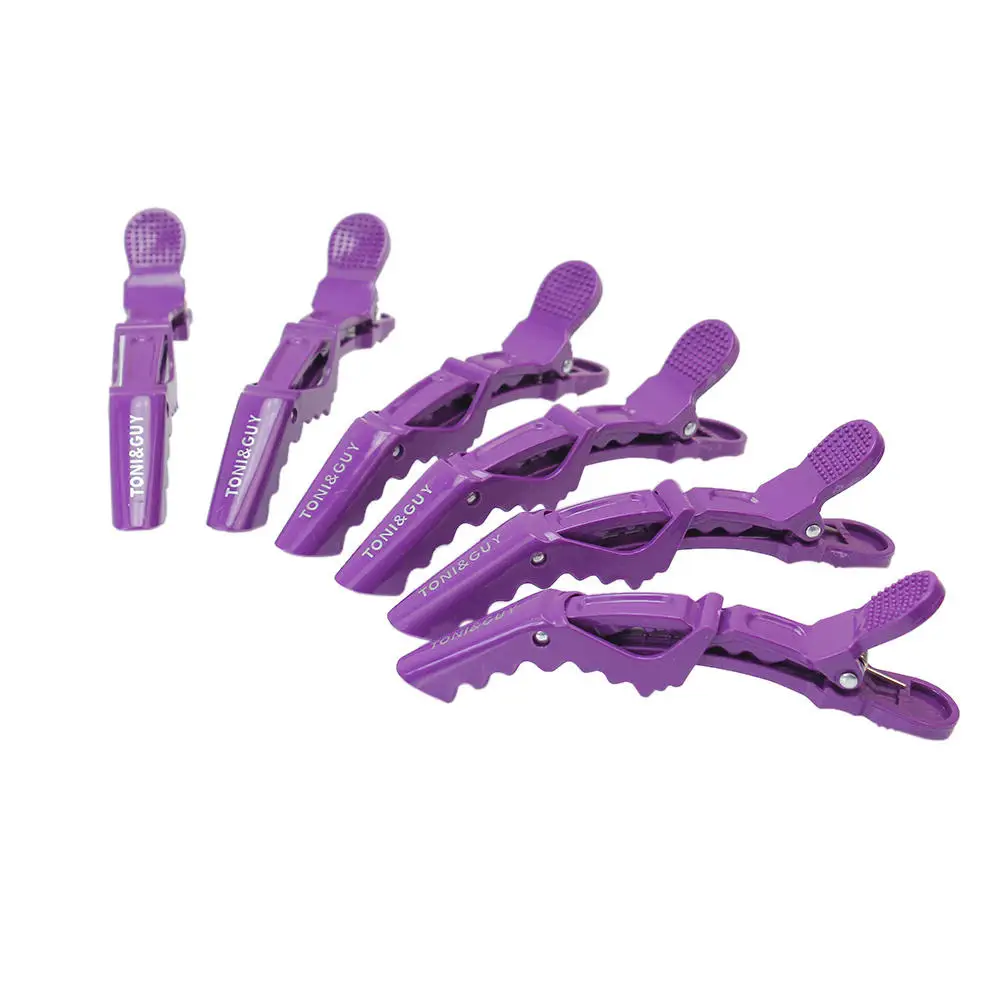 6x Colorful Sectioning Clips Clamps Hairdressing Salon Hair Grips Crocodile New