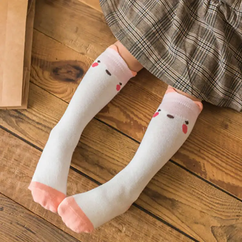 

Girls Socks knee high leg warm Kids Baby Cute fox bear print Cotton Socks cloth boy knee sock toddler spring pantyhose clothes