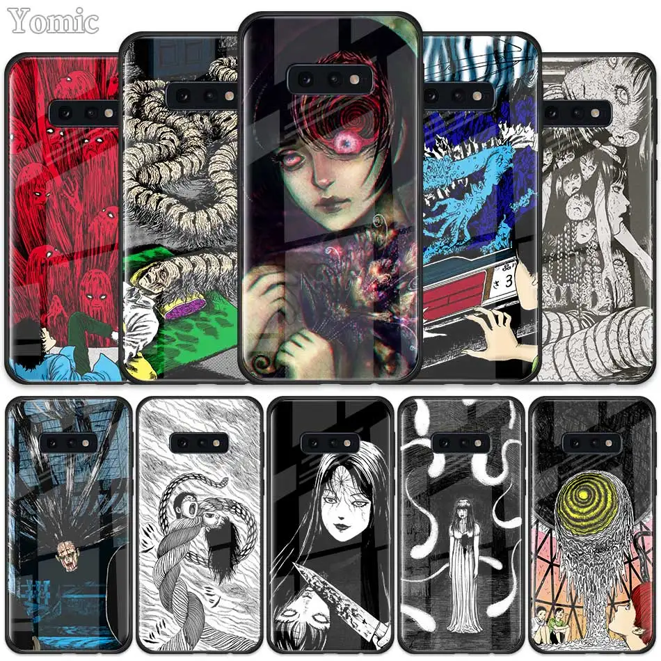 

Junji Ito Tees Horror Tempered Glass Case for Samsung Galaxy S10 S10e S9 S8 S10 Plus Note 9 A50 A30 Phone Cases Cover Coque