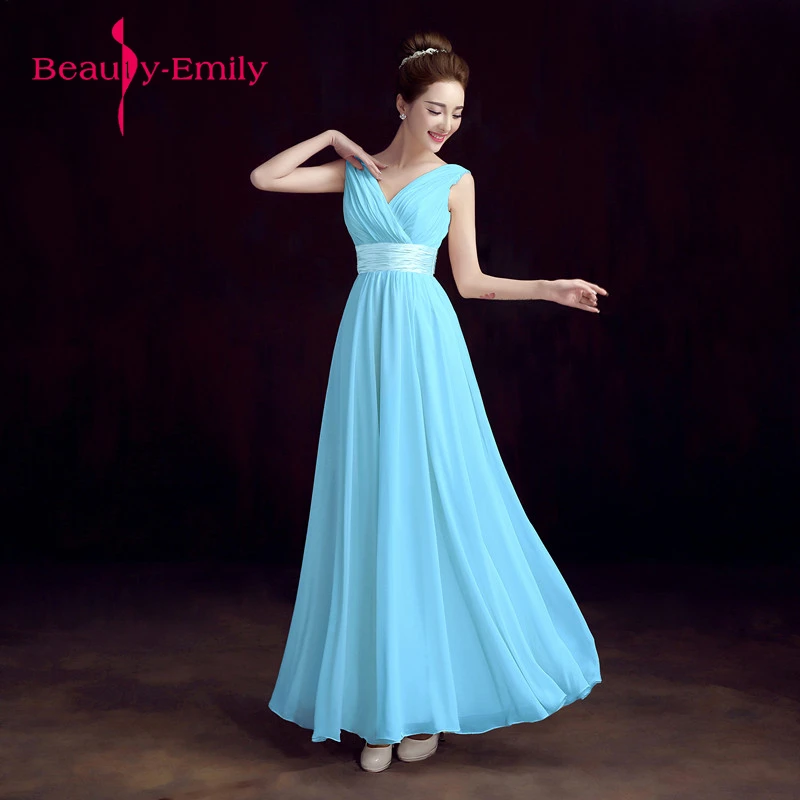 long beige bridesmaid dresses