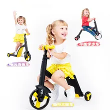 New Children Scooter Tricycle Baby 3 In 1 Balance Bike Ride On Toys Baby Walker For 2-6 Years Old infant shining scooter children to the 2 3 6 10 years old children three round folding scooters flash slide block toys