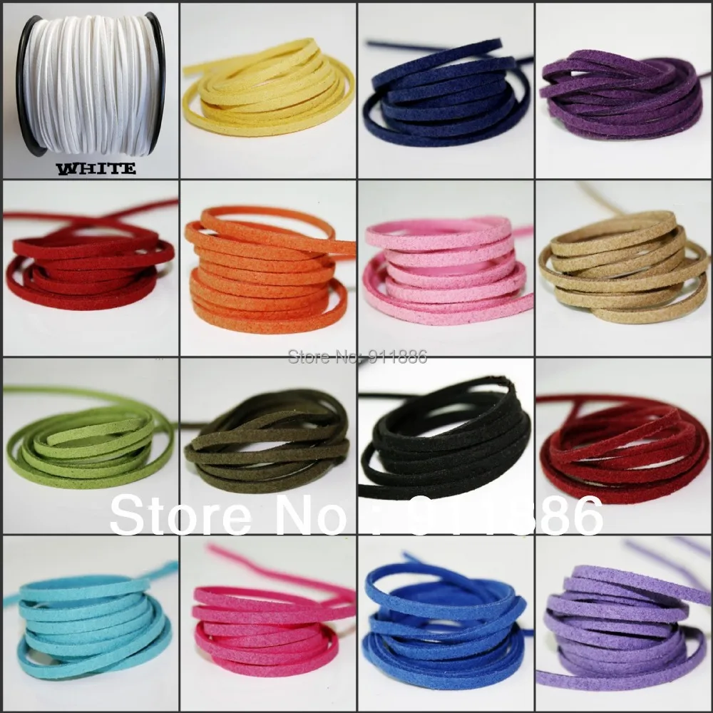 Wholesale 10 yds 3 Color 3 mm en daim cuir string Jewelry Making Thread Cords HO Wholesale 10 yds 3 Color 3 mm en daim cuir string Jewelry Making Thread Cords HO