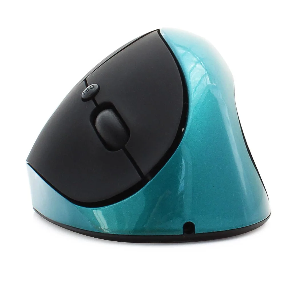 5 Цвет Беспроводной Вертикальная Мышь аккумуляторная Эргономичная Беспроводная Мышь Оптическая Здоровья Мышь Встроенный вместе с Аккумулятор Игровые мыши - Цвет: Синий