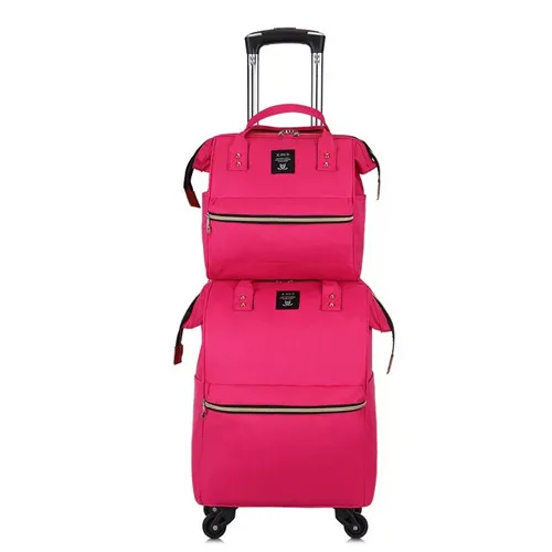 KLQDZMS модная нейлоновая Дорожная сумка на колесиках, чемодан на колесиках, чемодан на колесиках для мужчин и женщин - Цвет: a set