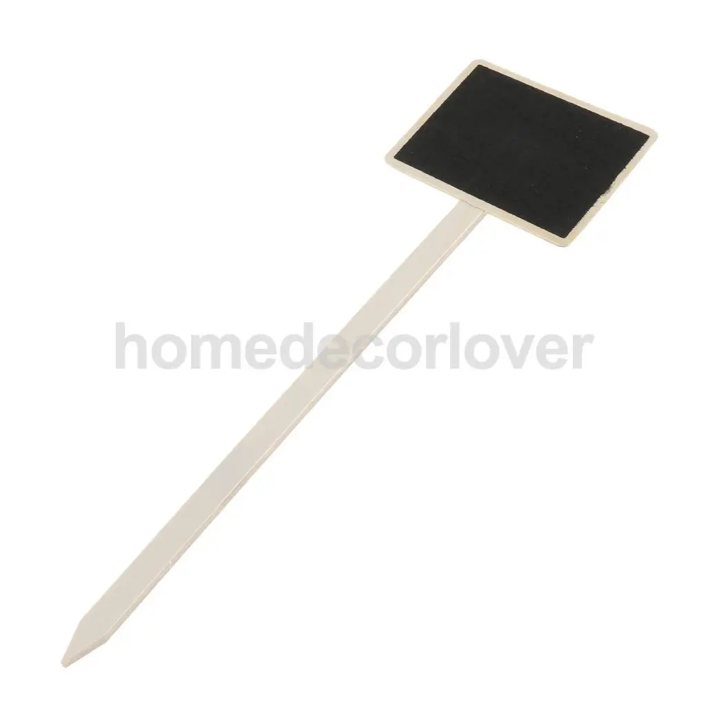 20pcs Wooden Black Board Party Message Note Chalkboard Planter Stick Tags