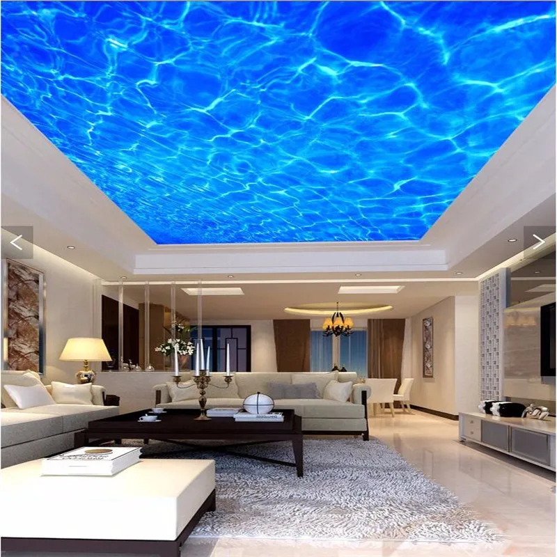 murals-wall-paper-Modern-Art-Top-beach-deep-blue-sea-water-ripples-living-room-dining-decor