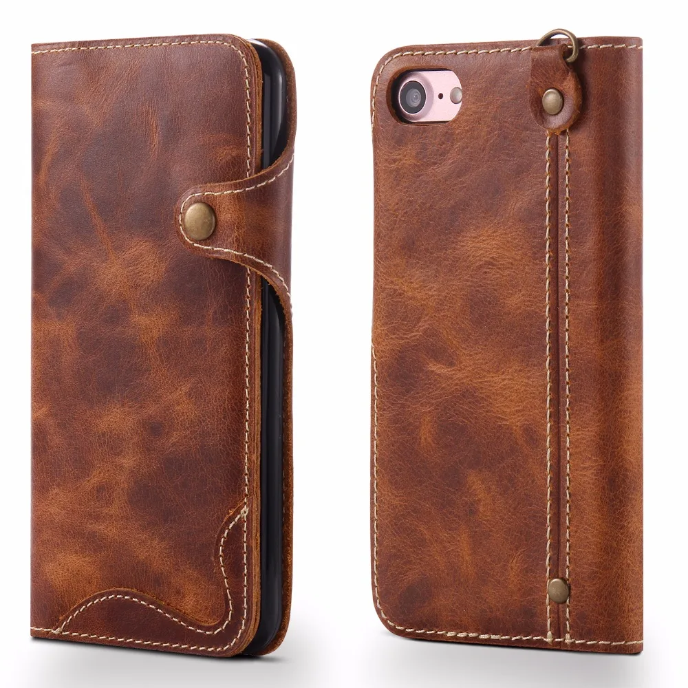 For iphone8 case wallet genuine Leather phone cases For iphone 6s 7 8
