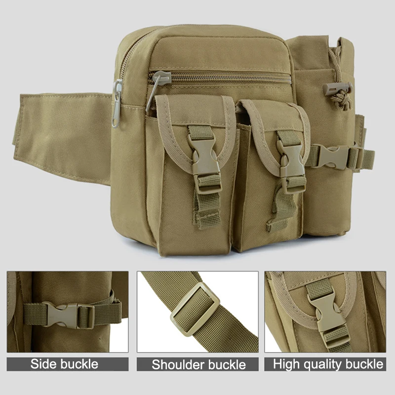 Тактическая поясная сумка с сумкой для бутылки воды Molle, военные армейские поясные сумки для активного отдыха, альпинизма, охоты, велоспорта, спорта