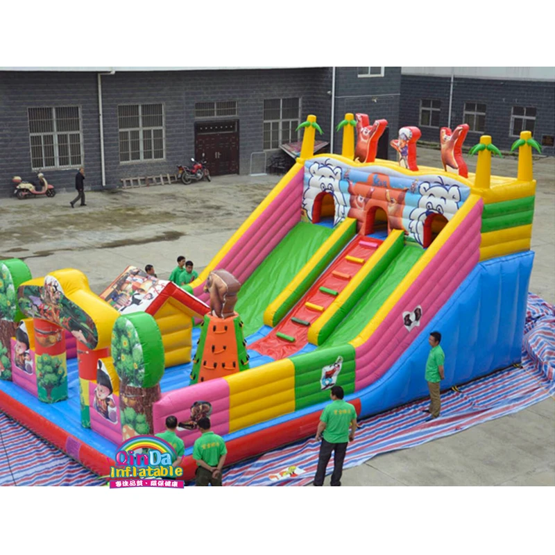 

Funny Inflatable Playground, Kids Inflatable Bouncy Castle wtih Slide