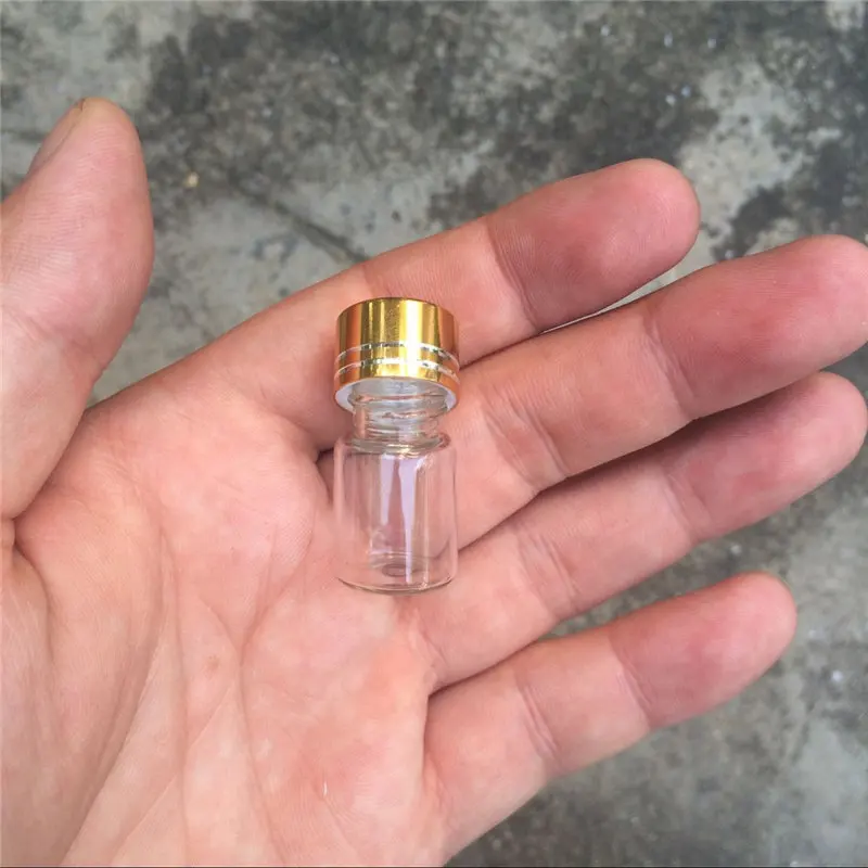 2ml 4ml 6ml Mini Glass Bottles Crafts Cute Bottles Aluminum Cover Empty Wishing Gift Bottles Jars Decorate4