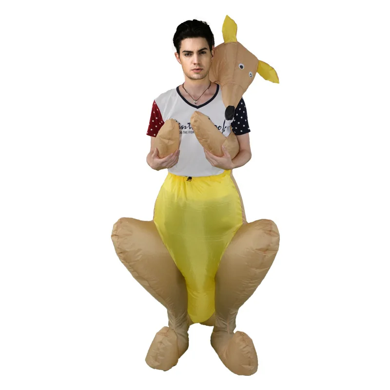 Funny Kangaroo Inflatable Costume Adult Carry on Animal Mascot Cosplay