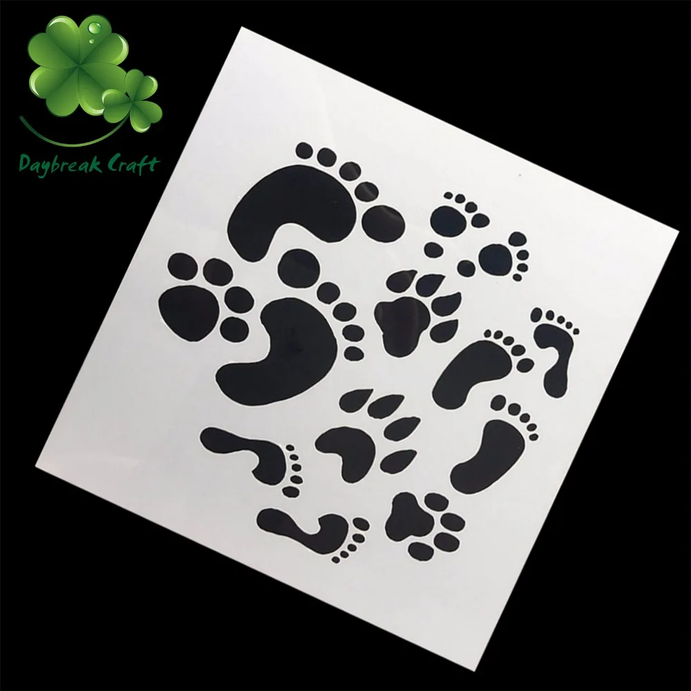

(5.1x5.1 inch) Plastic spray mists Stencil decorating patterns , Spray inks and paints imprint template footprint