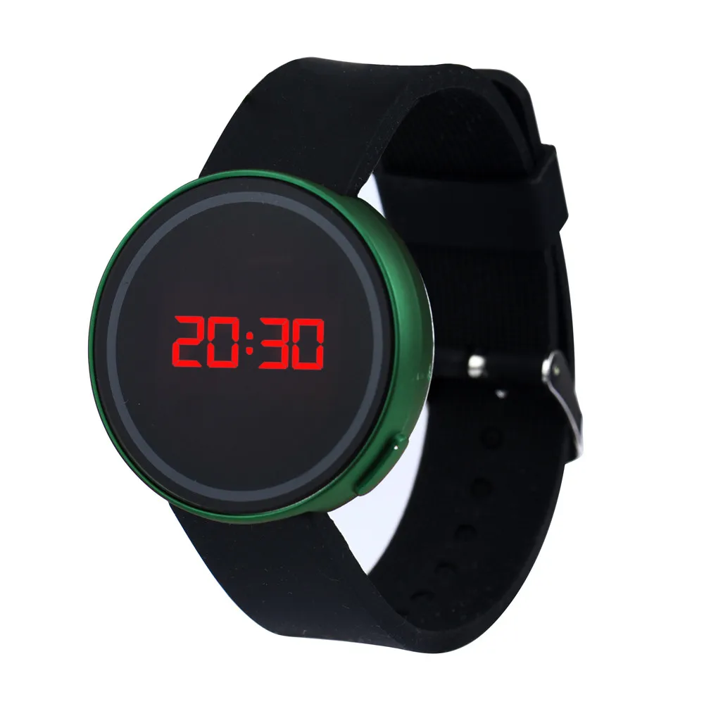 Fashion Men Women Watch Led Touch Screen Date Silicone Wrist Black