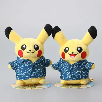 

2 Style NEW Mini Pikachu Hawaii Suit Plush Keychain Soft Stuffed Toy Dolls 13 CM