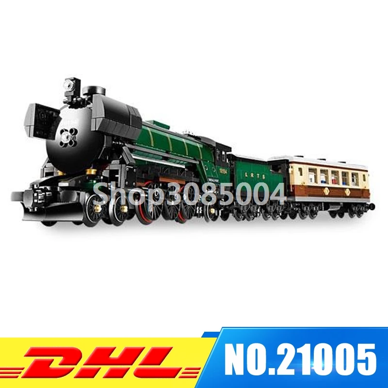 

LEPIN 21005 1085Pcs Technic Series Emerald Night Train Model Building Kit Block Bricks lepins Toy Clone 10194
