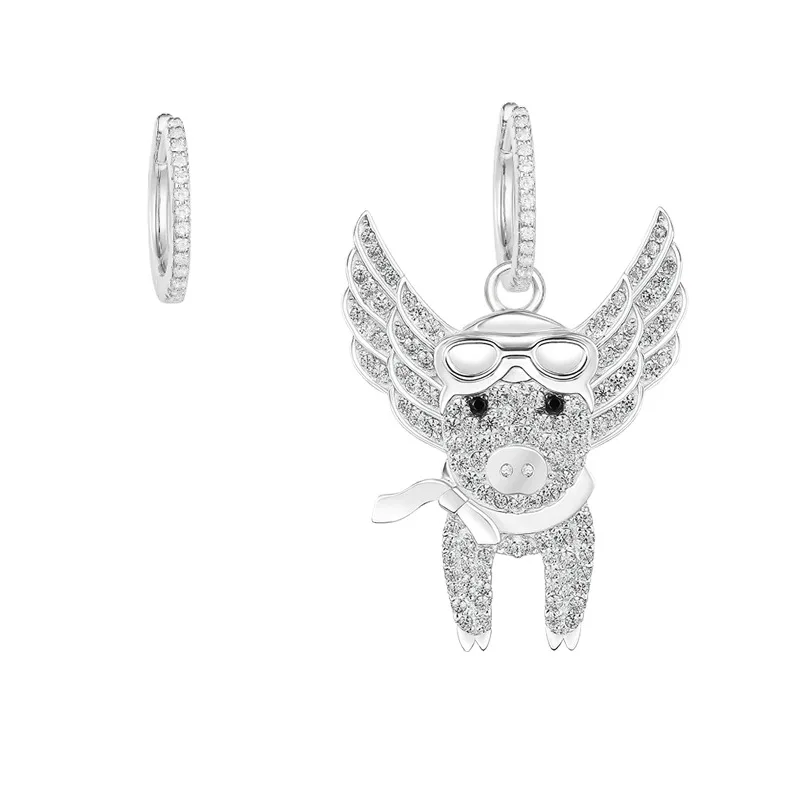 

Simple And Stylish AAA Zircon Adorable Pigs Fly Dangle Earrings