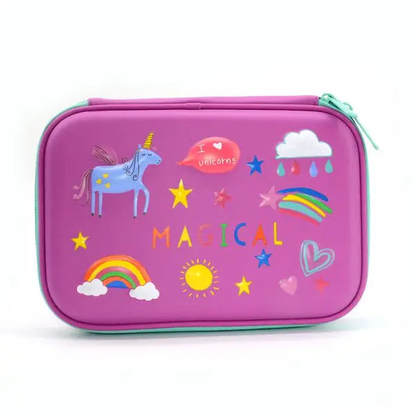 Пенал Единорог EVA Estojo Escolar Kalem Kutusu Etui Pencilcase Papelaria Box Estuche Lapices School Shark Astuccio Scuola - Цвет: Purple unicorn