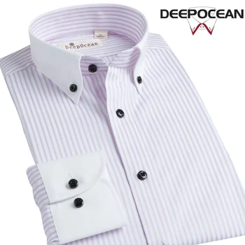 

DEEPOCEAN Plus Size Men Shirt Long Cotton Shirt Men Clothes Casual Business Shirt Camisa De Hombre Shirt