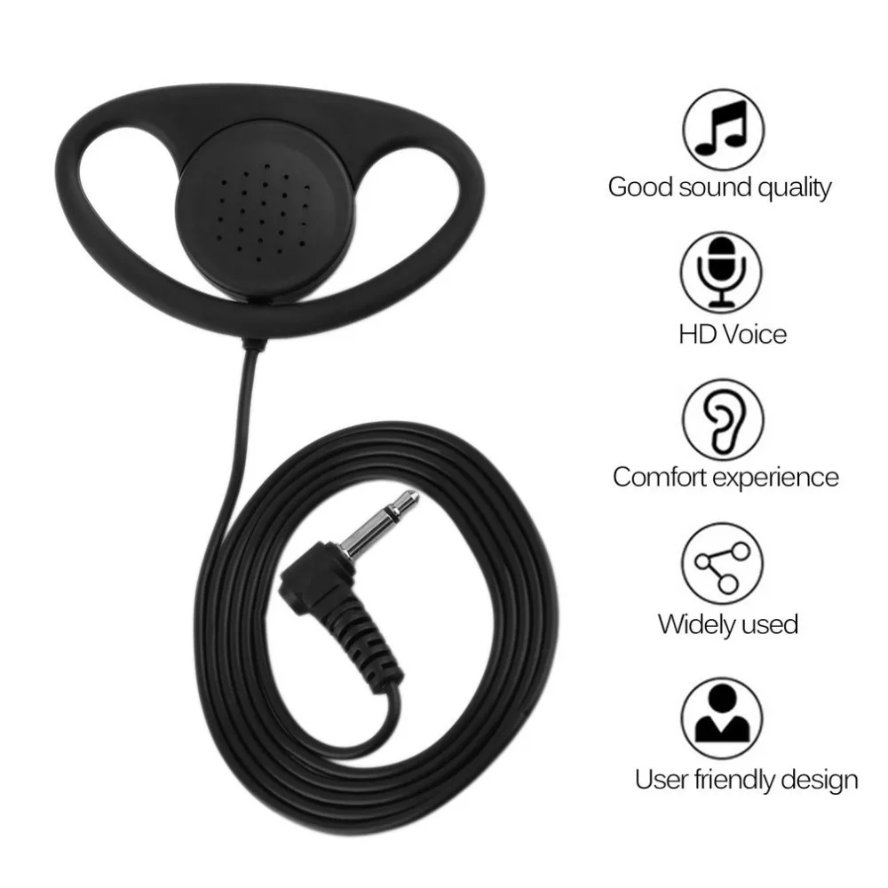 Pin 3.5mm D Shape Earphone Soft Rubber Earpiece Headset For Motorola