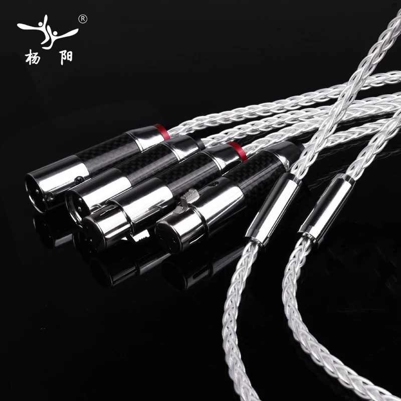 YYAUDIO 1 пара Φ Hifi XLR кабель Pure 7N OCC посеребренный аудиокабель с высококачественным
