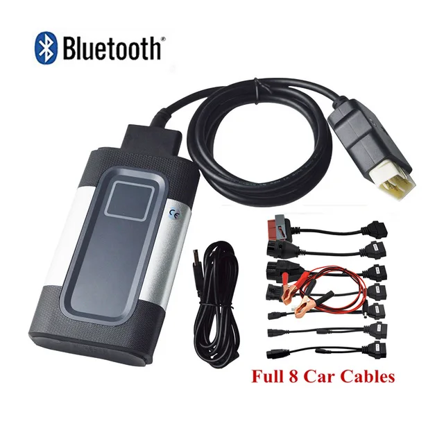 

New vci obd obd2 scanner for autocome tcs cdp pro with bluetooth car diagnostic tools +8 pcs car cables for delphis ds150e 2018