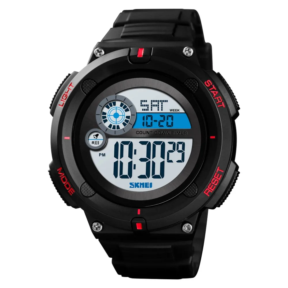 

SKMEI Sport Watch Men Brand Digital Wristwatch Date Week Display 2 Time Waterproof Alarm Clock Men Watches erkek kol saati