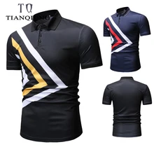 Брендовая одежда TIAN QIONG, новая мужская рубашка поло, мужская деловая и повседневная однотонная мужская рубашка поло с коротким рукавом, дышащая рубашка поло