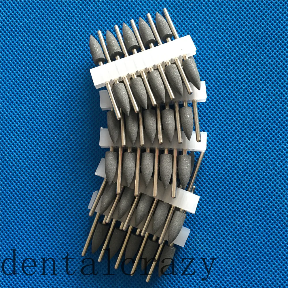 

New 50pcs Dental Small Diamond polishing Burs SILICONE Rubber polishers 2.35mm Black