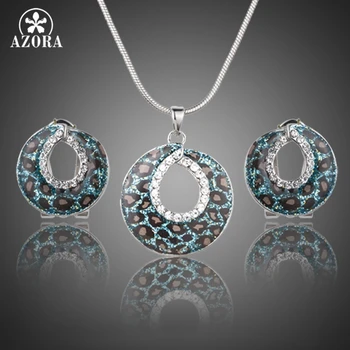 

AZORA Women Jewelry Set With 1pair Stellux Austrian Crystal Clip Earrings and 1pcs Pendant Necklace TG0181