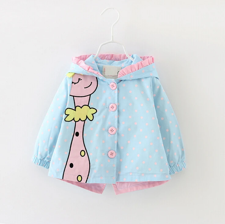 1 4T Children jacket Girls Jackets Cartoon Giraffe Jacket for girls