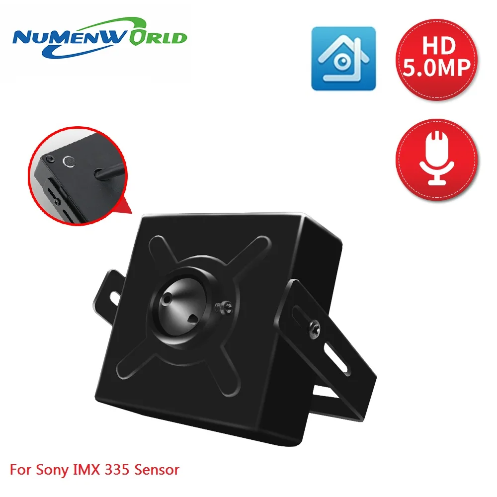 NuMenWorld Poe IP-камера 5 Мп аудио мини-камера видеонаблюдения видеонаблюдение датчик