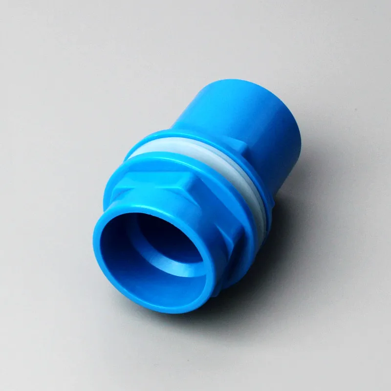 1 шт. 40 мм Мужской резьбовой бачный соединитель для воды аквариумный дренаж и водообмен фитинг для резервуара с водой прямой ПВХ соединения для трубок - Цвет: Blue