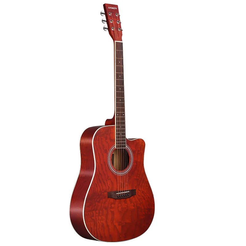 Andrew 41 дюймов народная Акустическая гитара из розового дерева начинающих Профессиональное исполнение красного и синего цветов Гитары