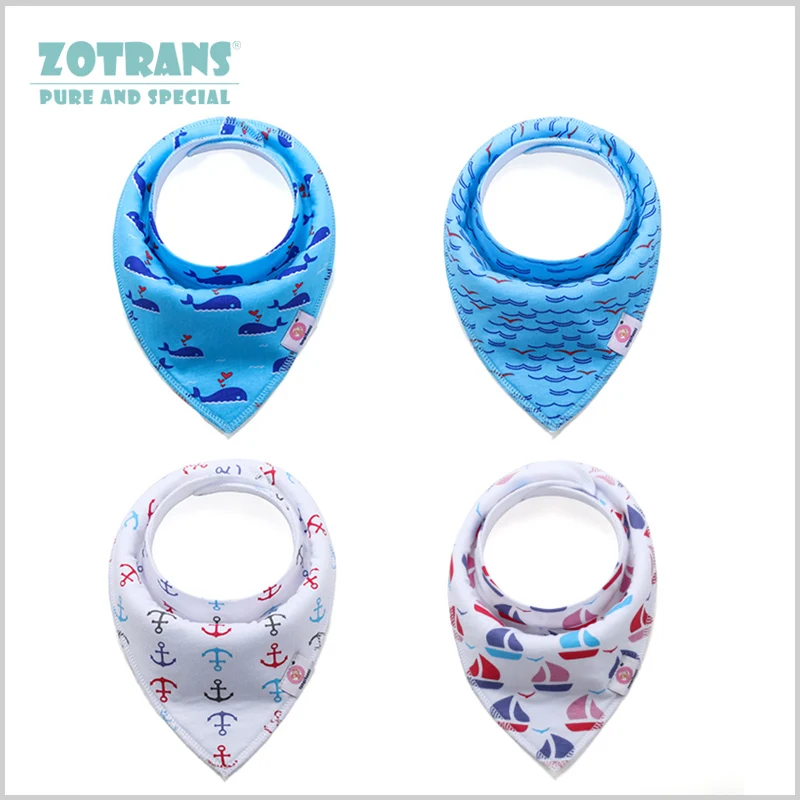 

4PCS Scarf Baby Toddler Bandana Bib Girls Triangle Kids Feeding Apron Cotton Saliva Dribble Bibs Bavette Bavoir Bandana Boys