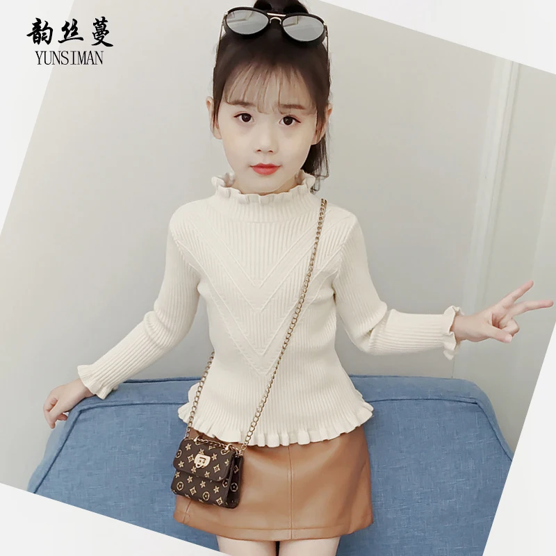 

Girls Sweater Long Sleeve 4 6 8 10 to 12 Yrs Autumn 2018 Kids White Turtleneck Knitting Tops Girls Christmas Sweater Kids 23M13