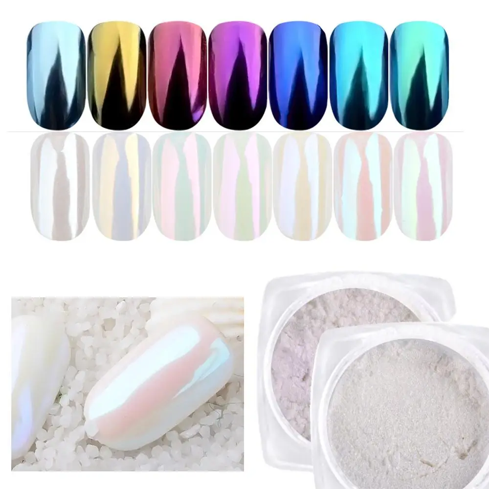 

New Arrival Pearl Shell Chameleon Mirror Nail Powder Glitters Shell Nail Art Pigment Manicure Decoration