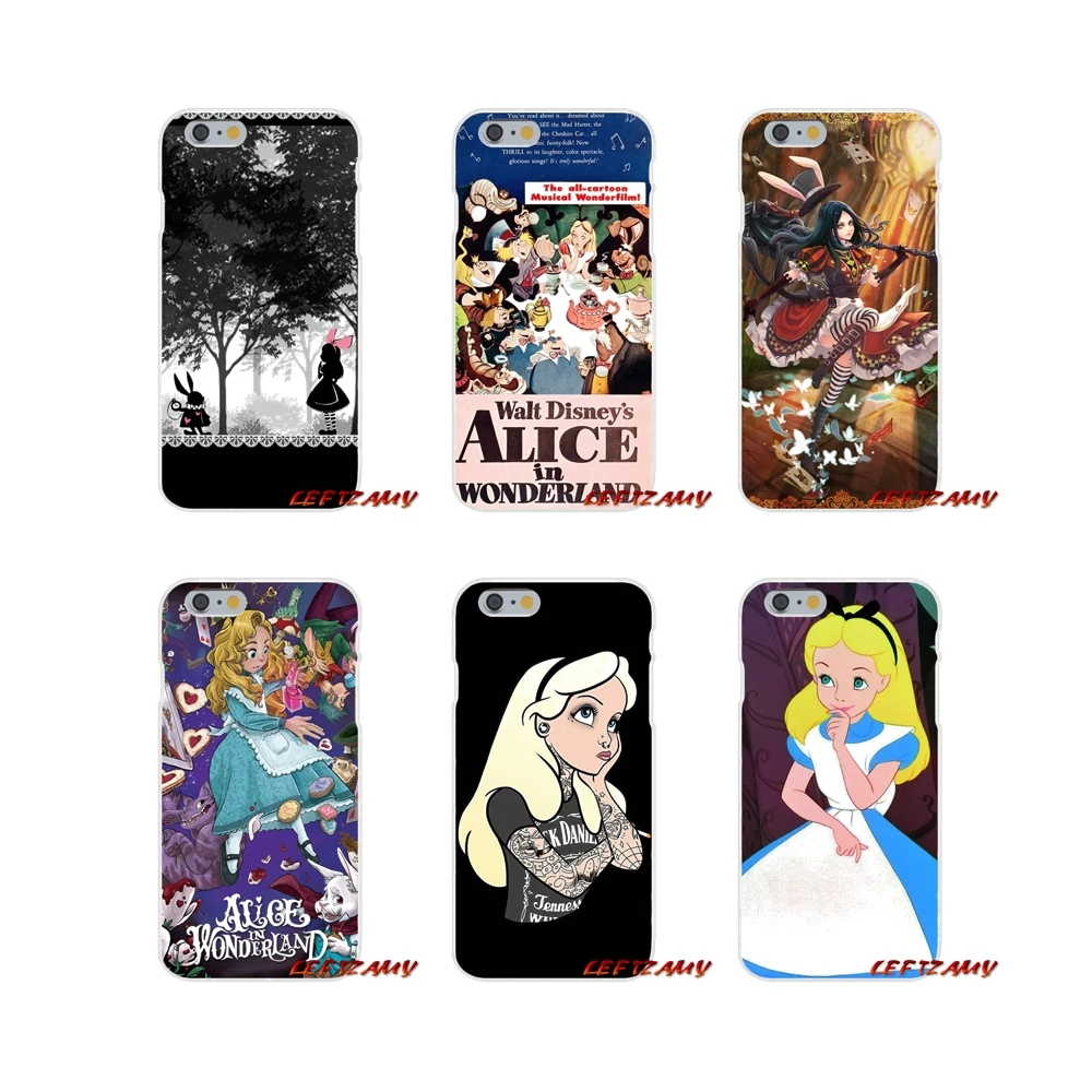 

For iPhone X XR XS MAX 4 4S 5 5S 5C SE 6 6S 7 8 Plus Accessories Phone Cases Covers Alice In Wonderland Punk Design