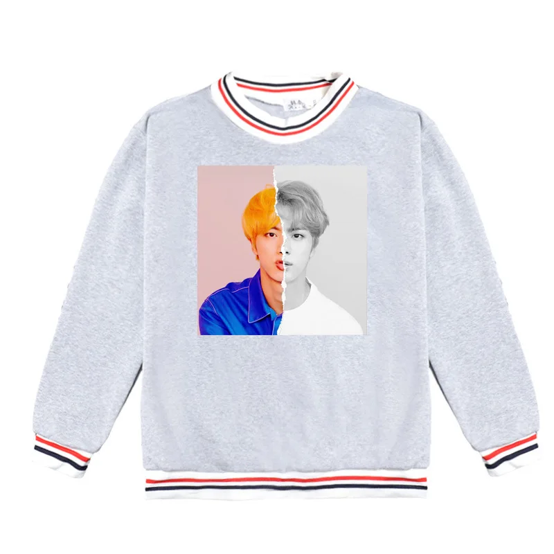 BTS Gray hoodies Bangtan Boys round neck sweatshirt bottom pullovers long-sleeve sweatshirt kpop Korean spring men women clothes BTS Gray hoodies Bangtan Boys round neck sweatshirt bottom pullovers long-sleeve sweatshirt kpop Korean spring men women clothes