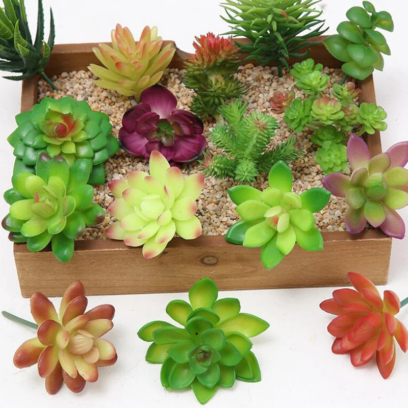

1pc Simulation Succulents Fake Desktop Plants Artificial Bonsai DIY Innovative Fake Plastic Miniascape Home Decoration