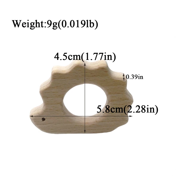 Бук деревянный Ежик натуральные ручной работы деревянные Прорезыватели DIY деревянные персонализированные кулон экологичный безопасный Прорезыватель для малышей игрушки