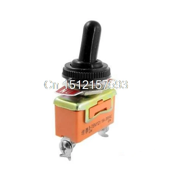 

10pcs AC 250V 15A on/on 2 Position SPDT Toggle Switch with Rubber Cap