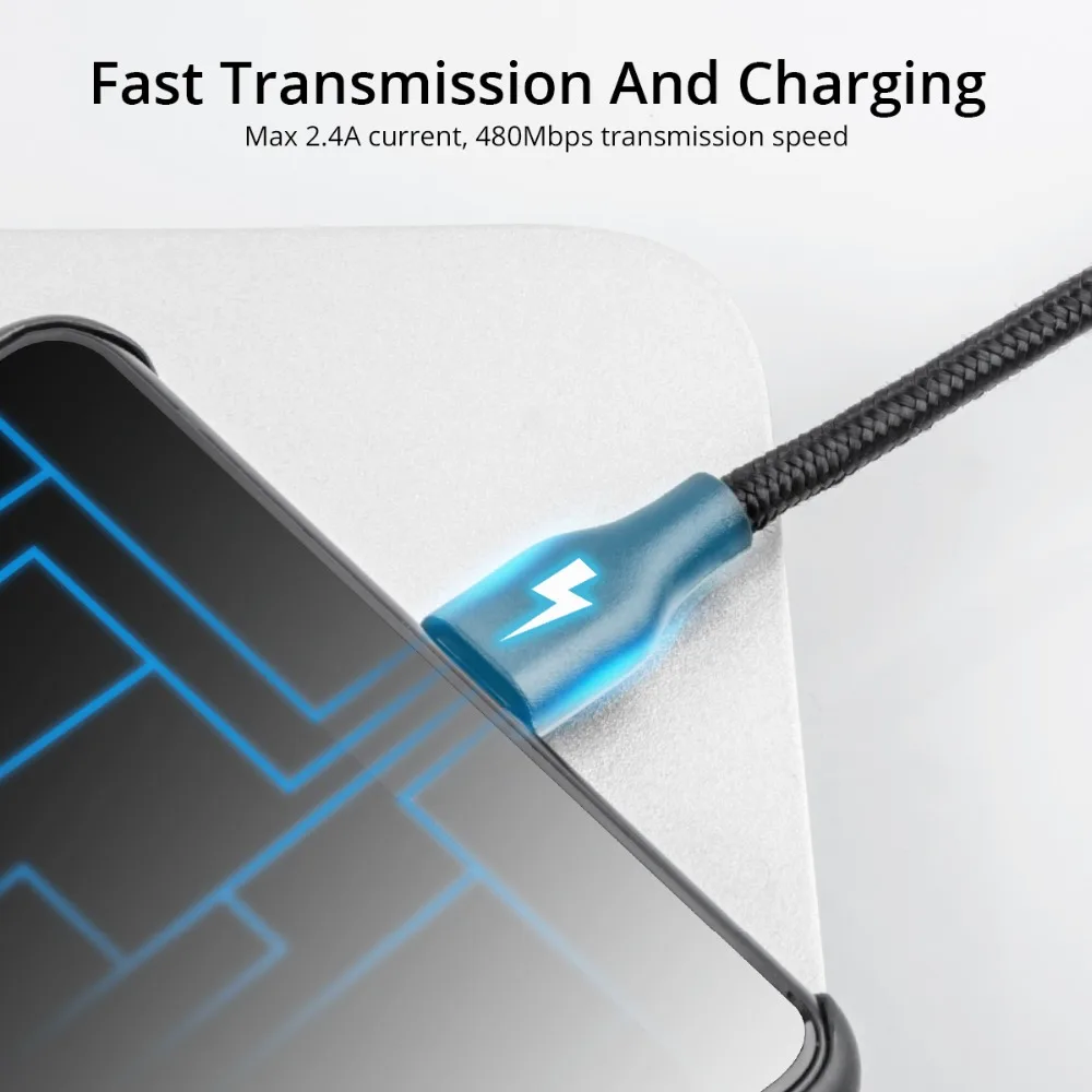 FONKEN 1 M المصغّر usb كابل 2.4A هاتف يدعم خاصية الشحن السريع كابل النايلون جديلة البيانات الحبل لينة شحن سلك الهاتف المحمول كابلات شحن FONKEN 1 M المصغّر usb كابل 2.4A هاتف يدعم خاصية الشحن السريع كابل النايلون جديلة البيانات الحبل لينة شحن سلك الهاتف المحمول كابلات شحن