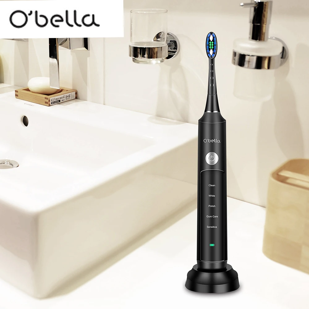 

O'BELLA RM-ST071B Sonic Electric Toothbrush Ship From Russia 48000RPM Rechargeable Adult Tooth Brushes With 4 Pcs DuPont Heads