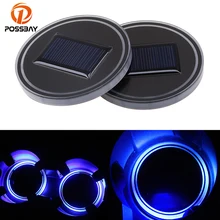 POSSBAY Противоскользящий коврик солнечной энергии светодиодный автомобильный подстаканник водонепроницаемые напитки в бутылках подставки с вибрацией и подсветкой датчик Posavasos