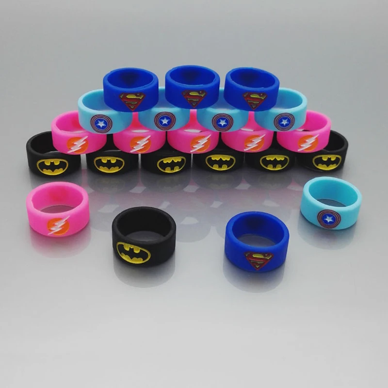 

200PCS Batman Superman Non Slip Rubber Band Silicone Vape Band Ring for e-Cigarette RTA/RDTA Atomizer Mechanical Mod Kit